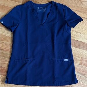 Figs Women's Navy Blue V-Neck Scrub Top